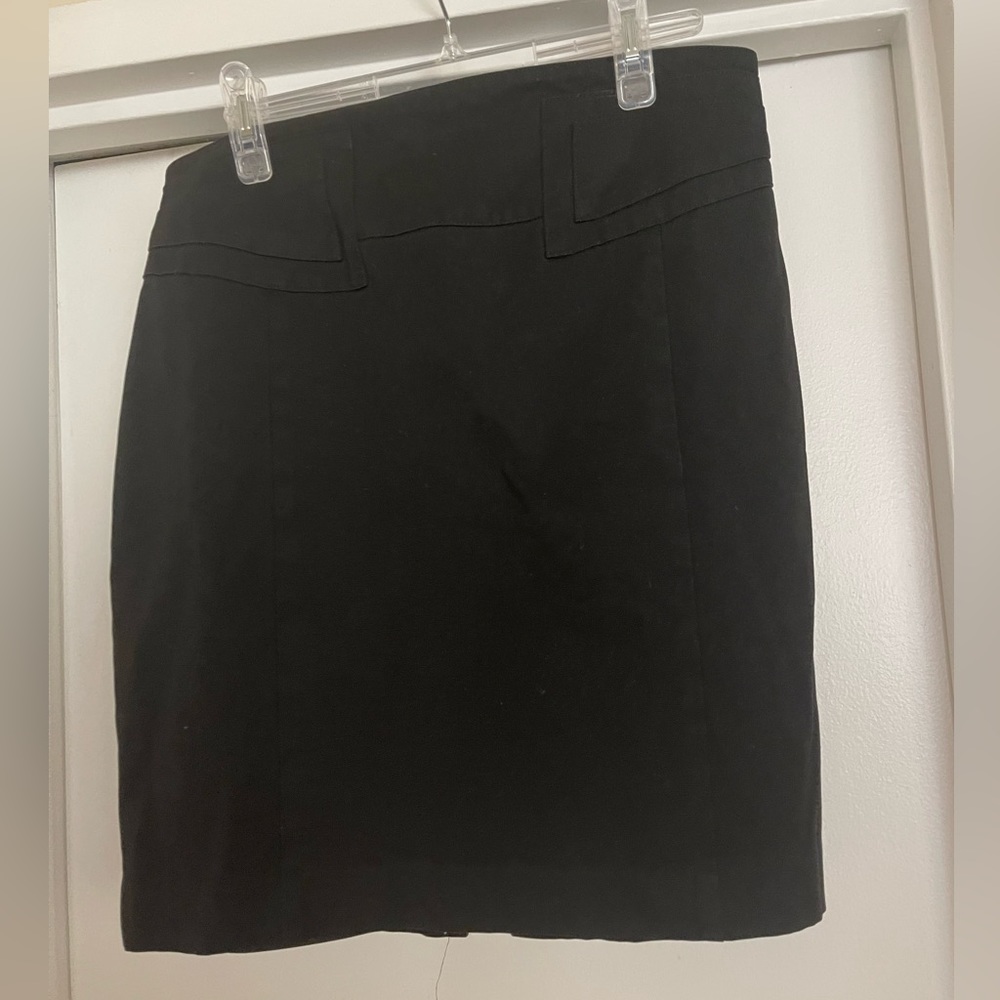 Express | Black Pencil Skirt with Buckle | size: 12